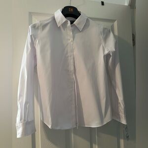 NWT Liz Claiborne White button down longsleeve shirt Petite Medium